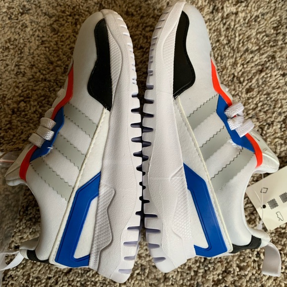 Adidas Kids Flex EL I White Red Blue Sneakers - Picture 4 of 6